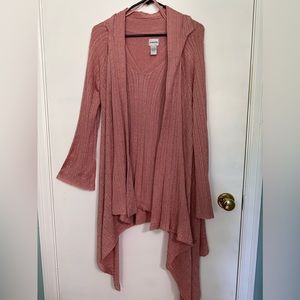 Chico’s 2 pieces pink shell and cardigan. Shell size 3 cardigan size 2